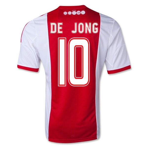 13-14 Ajax #10 De Jong Home Soccer Jersey Shirt