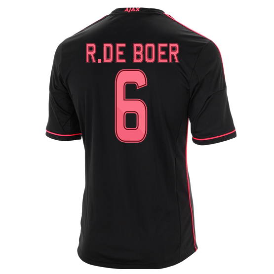 13-14 Ajax #6 R.De Boer Away Black Soccer Jersey Shirt