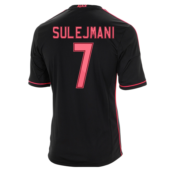 13-14 Ajax #7 Sulejmani Away Black Soccer Jersey Shirt