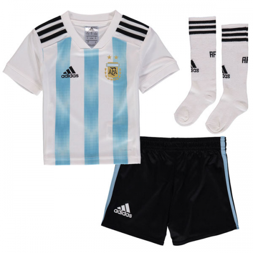 Kids Argentina 18/19 Home Soccer Sets (Shirt+Shorts+Socks)