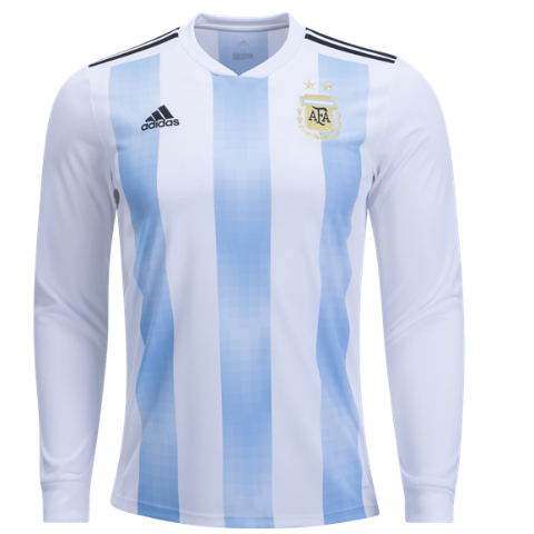 Argentina 2018 World Cup Home Long Sleeve Soccer Jersey Shirt