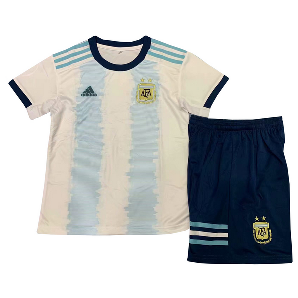 2019 Copa America Kids Argentina Home Soccer Kits (Shirt+Shorts)