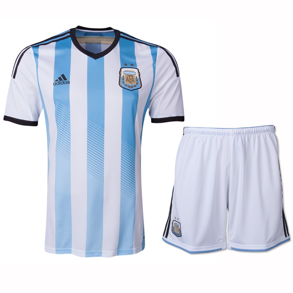 2014 Argentina Home Soccer Jersey Kit(Shirt+Shorts)