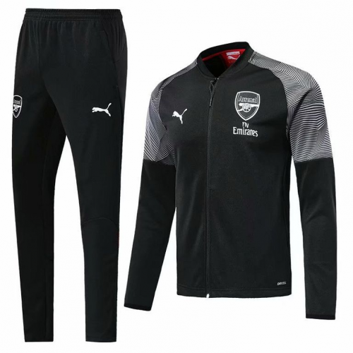 18-19 Arsenal Jacket Black with Grey Camo and Pants