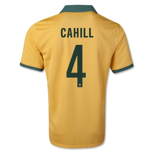 Australia 2014 CAHILL #4 Home Soccer Jersey