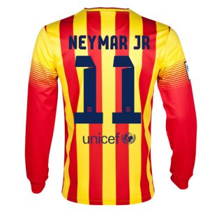 13-14 Barcelona #11 Neymar JR Away Long Sleeve Soccer Jersey Shirt