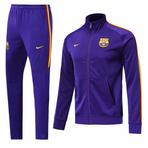 Barcelona 18/19 Training Jacket Tracksuit High Collar Purple With Pants