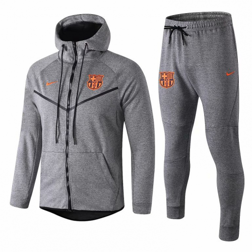 Barcelona 17/18 Hoodie Jacket Tracksuit Grey With Pants