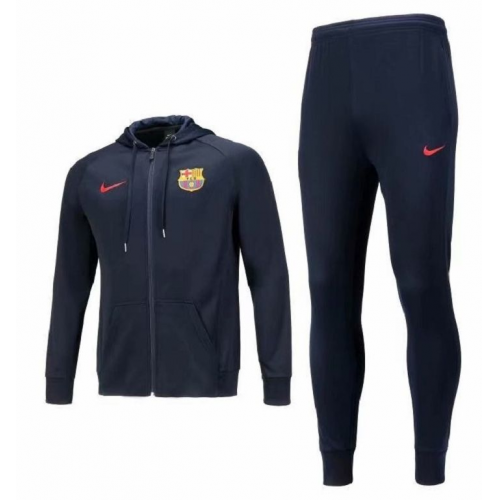 Barcelona 18/19 Hoodie Jacket Tracksuit Navy With Pants