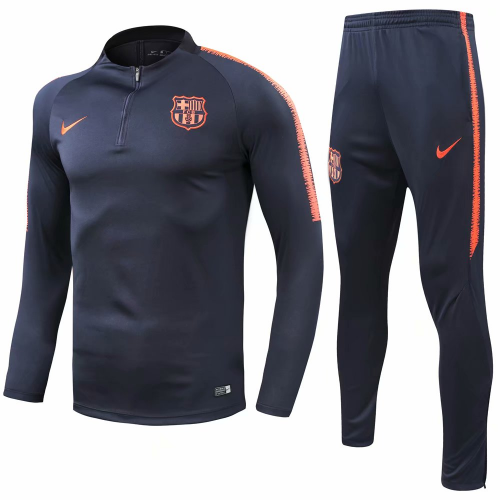 Barcelona 18/19 Training Sweat Top Tracksuit Navy With Pants