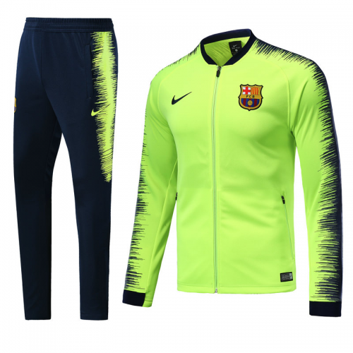 Barcelona 18/19 Training Jacket Top Tracksuit Green With Pants