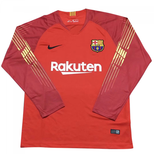 Barcelona 18/19 Goalkeeper Orange Long Sleeve Soccer Jersey Shirt