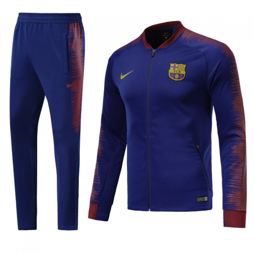 Barcelona 18/19 Training Jacket Top Tracksuit Navy With Pants