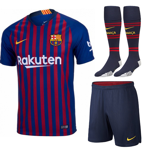 Barcelona 18/19 Home Soccer Sets (Shirt+Shorts+Socks)