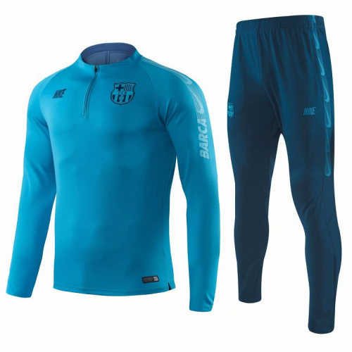 Barcelona 19/20 Training Sweat Top Tracksuit Blue With Pants