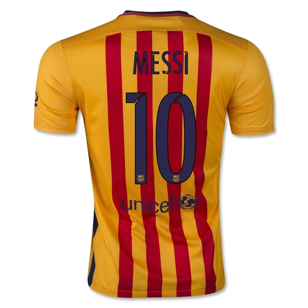 Barcelona 2015-16 Away MESSI 10 Soccer Jersey Yellow