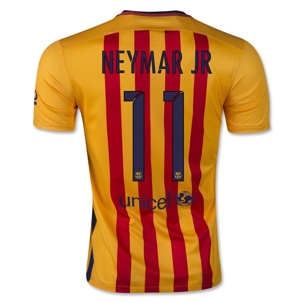 Barcelona 2015-16 Away NEYMAR JR 11 Soccer Jersey Yellow
