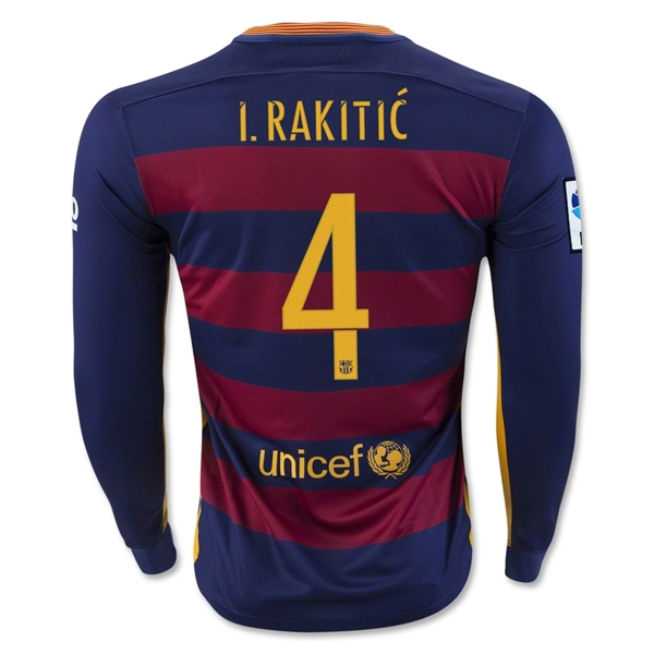 Barcelona 2015-16 I. RAKITIC #4 LS Home Soccer Jersey