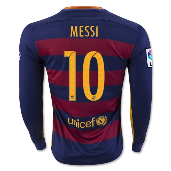 Barcelona 2015-16 MESSI #10 LS Home Soccer Jersey