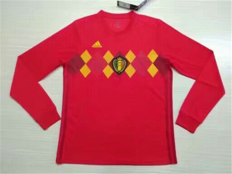 Belgium 2018 World Cup Home Long Sleeve Soccer Jersey
