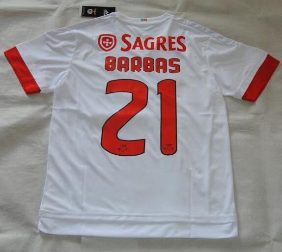 Benfica 2015-16 Barbas #21 Away Soccer Jersey