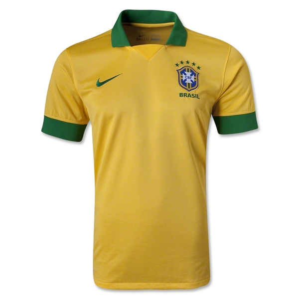 13-14 Brazil Home Yellow Jersey Shirt(Player Model)