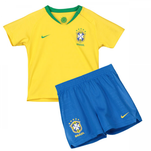 Kids Brazil 18/19 Home Soccer Kits (Shirt+Shorts)