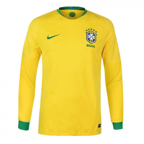 Brazil 2018 World Cup Home LS Soccer Jersey Shirt