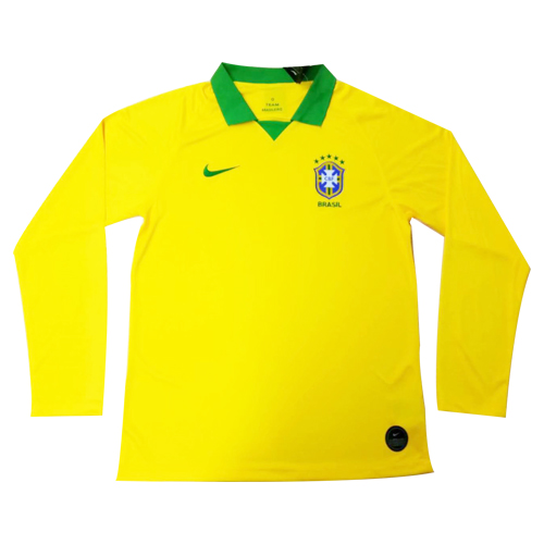 Brazil 19/20 Long Sleeve Home Soccer Jersey Shirt