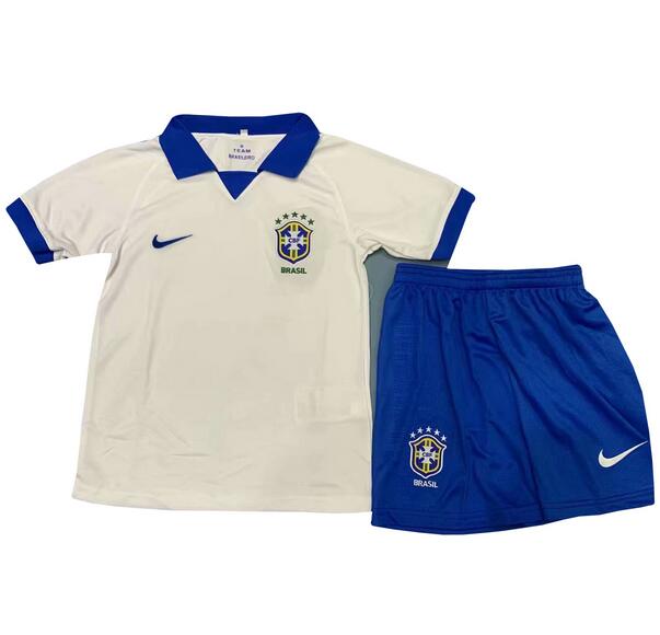 19/20 Kids Brazil Away Soccer Kits (Shirt+Shorts)