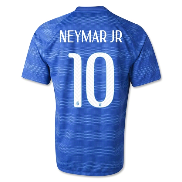2014 Brazil #10 NEYMAR JR Away Blue Jersey Shirt