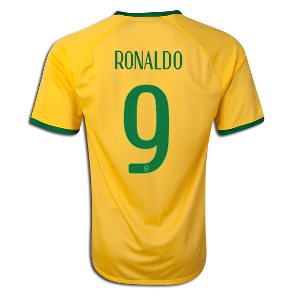 2014 Brazil #9 Ronaldo Home Blue Jersey Shirt