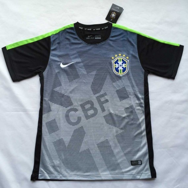 2015-16 Brazil Black-Grey Training Shirt
