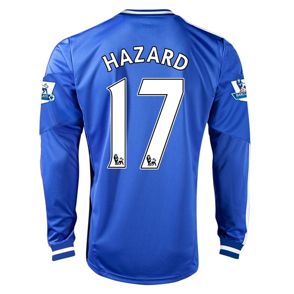 13-14 Chelsea #17 HAZARD Home Long Sleeve Jersey Shirt