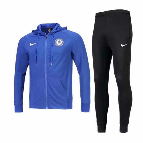 Chelsea 2018/19 Training Kits Blue Hoodie Jacket and Pants