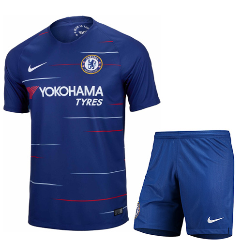 Chelsea 2018/19 Home Soccer Jersey Kit (Shirts+Shorts)