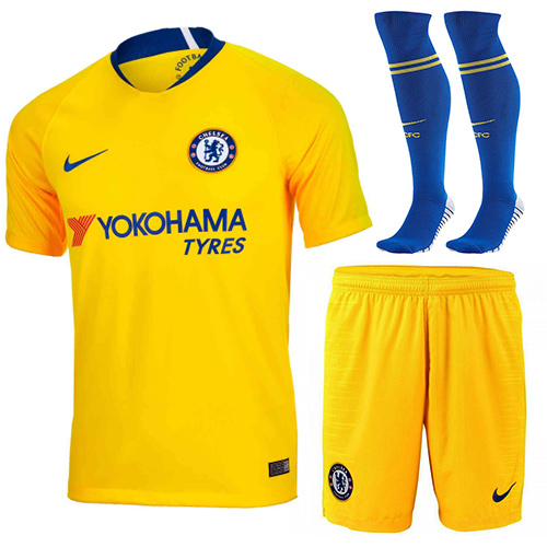 Chelsea 2018/19 Away Soccer Jersey Sets (Shirts+Shorts+Socks)