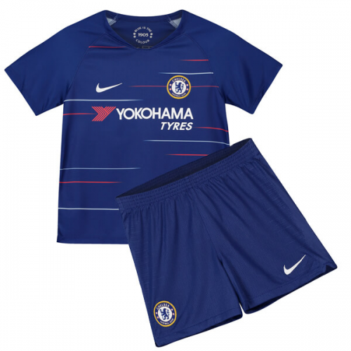 2018/19 Kids Chelsea Home Soccer Kit (Shorts+Shirt)