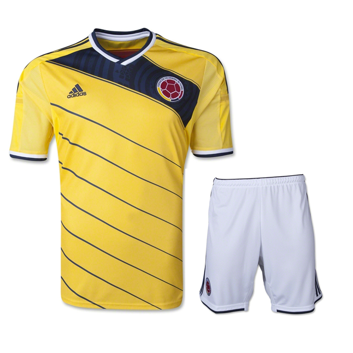 2014 Colombia Home Yellow Jersey Kit(Shirt+Shorts)
