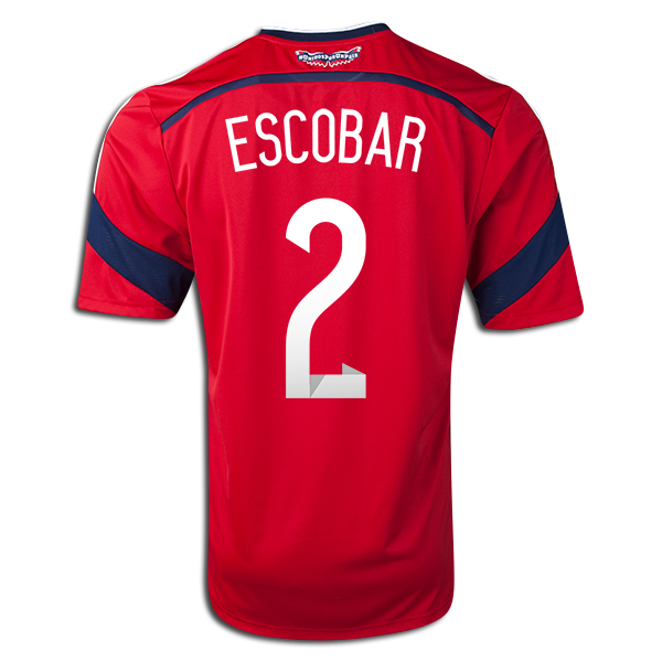 2014 FIFA World Cup Colombia Andres Escobar #2 Away Soccer Jersey
