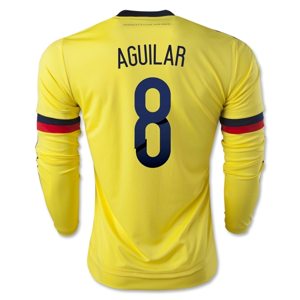 Colombia 2015 AGUILAR #8 LS Home Soccer Jersey