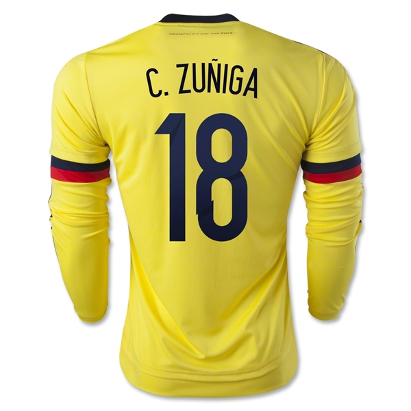 Colombia 2015 C. ZUNIGA #18 LS Home Soccer Jersey