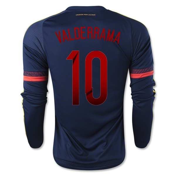 Colombia 2015 VALDERRAMA #10 LS Away Soccer Jersey