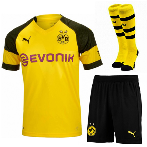 Dortmund 18/19 Home Soccer Sets (Shirt + Shorts + Socks)