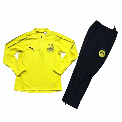 Kids Dortmund 18/19 Training Sweat Top Tracksuit Yellow With Pants