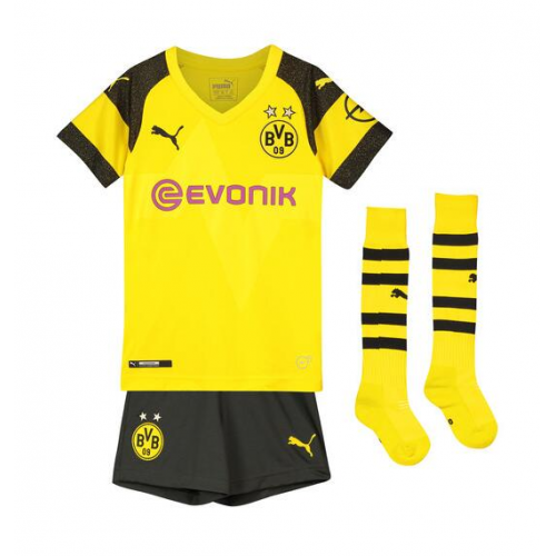 Kids Dortmund 18/19 Home Soccer Sets (Shirt + Shorts + Socks)