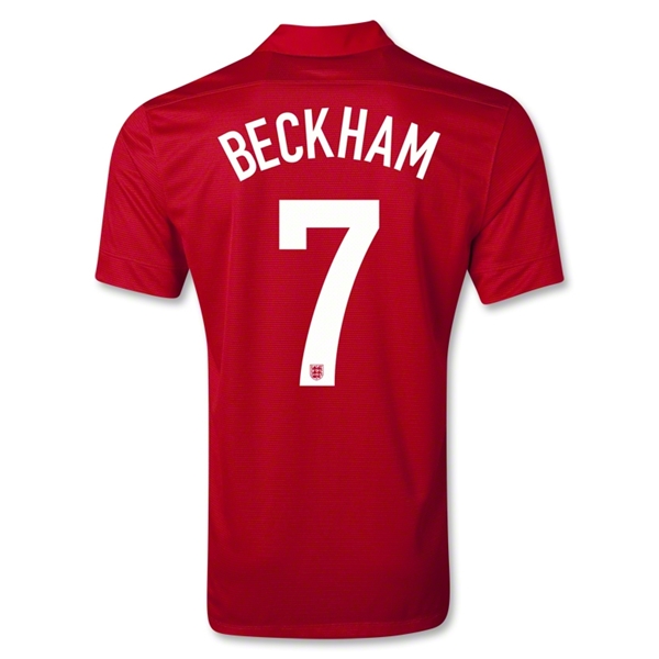 2013 England #7 BECKHAM Away Red Jersey Shirt