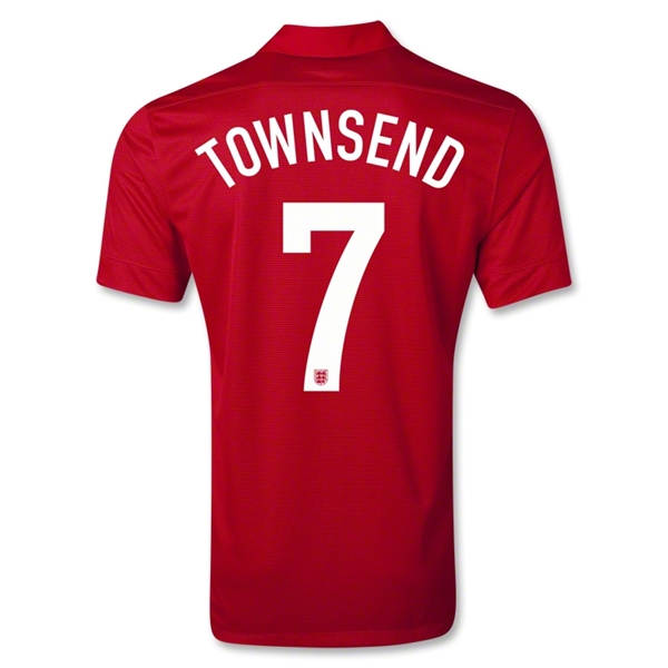 2013 England #7 TOWNSEND Away Red Jersey Shirt