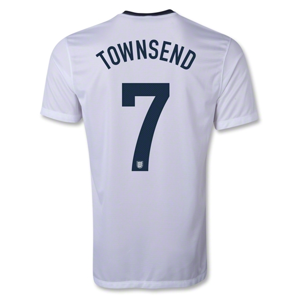 2013 England #7 TOWNSEND Home White Jersey Shirt