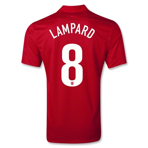 2013 England #8 LAMPARD Away Red Jersey Shirt
